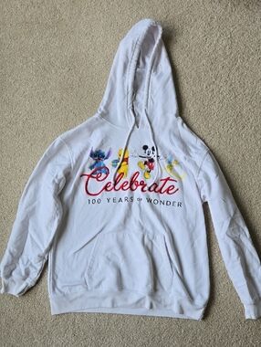 Disney White Hoodie with Colorful Character Print